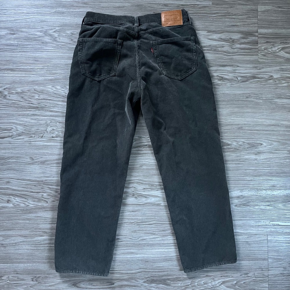 Levis Premium 568 Stay Loose Corduroy Pants Mens 32x30 Charcoal Grey Baggy Cords
